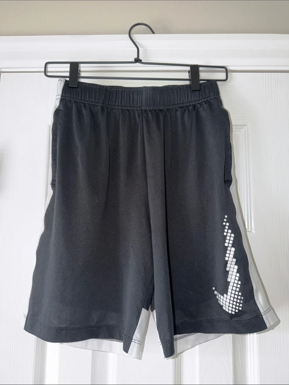 Nike Kids Black and White Mesh Athletic Shorts